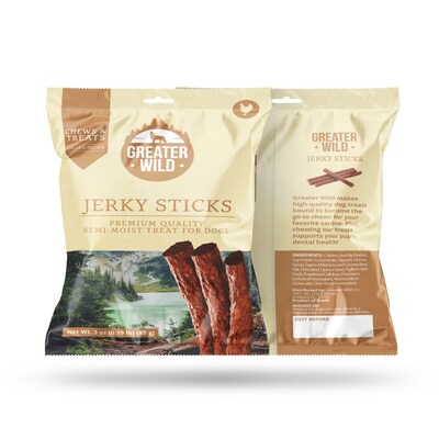 Greater Wild Tender Jerky Sticks for Dogs, Chicken, 3 oz., 8/Pack (TBN203132)