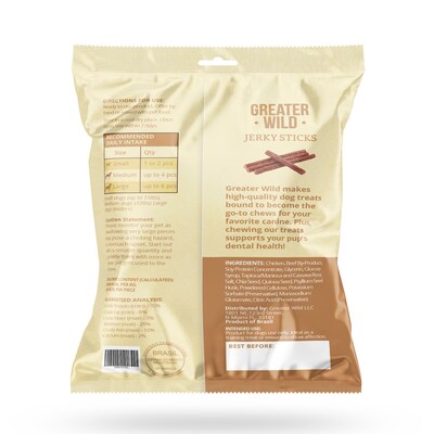 Greater Wild Tender Jerky Sticks for Dogs, Chicken, 3 oz., 8/Pack (TBN203132)