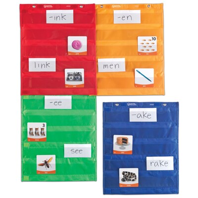 Learning Resources Magnetic Pocket Chart Squares, 17 x 14, 4 Pack (LER2384)