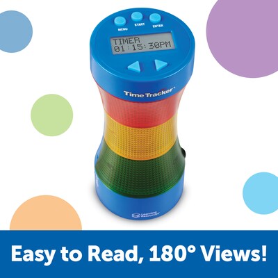 Learning Resources Time Tracker, Visual Timer & Clock, Multicolored (LER6900)