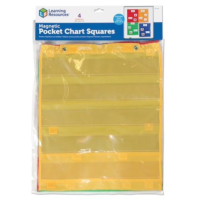 Learning Resources Magnetic Pocket Chart Squares, 17 x 14, 4 Pack (LER2384)