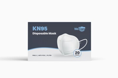 WeCare KN95 Disposable Face Mask, Adult, White, 20/Pack (WMN100002)