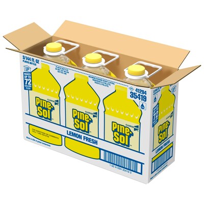 CloroxPro™ Pine-Sol® All Purpose Cleaner, Lemon Fresh,144 Ounces Each (Pack of 3) (35419) (Package may vary)