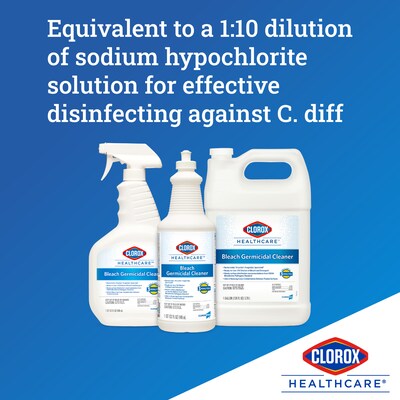 Clorox Healthcare Bleach Germicidal Cleaner Refill, 128 Ounces, 4 Bottles/ Case (68978)
