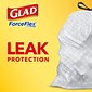 Glad® ForceFlex Tall Kitchen Drawstring Trash Bags – 13 Gallon White Trash Bag, Unscented – 120 Count Each (78564)