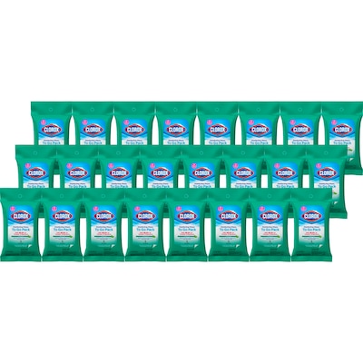Clorox® Disinfecting Wipes On The Go, Bleach Free Travel Wipes, Fresh Scent, 9 Count, Pack of 24 (Pa