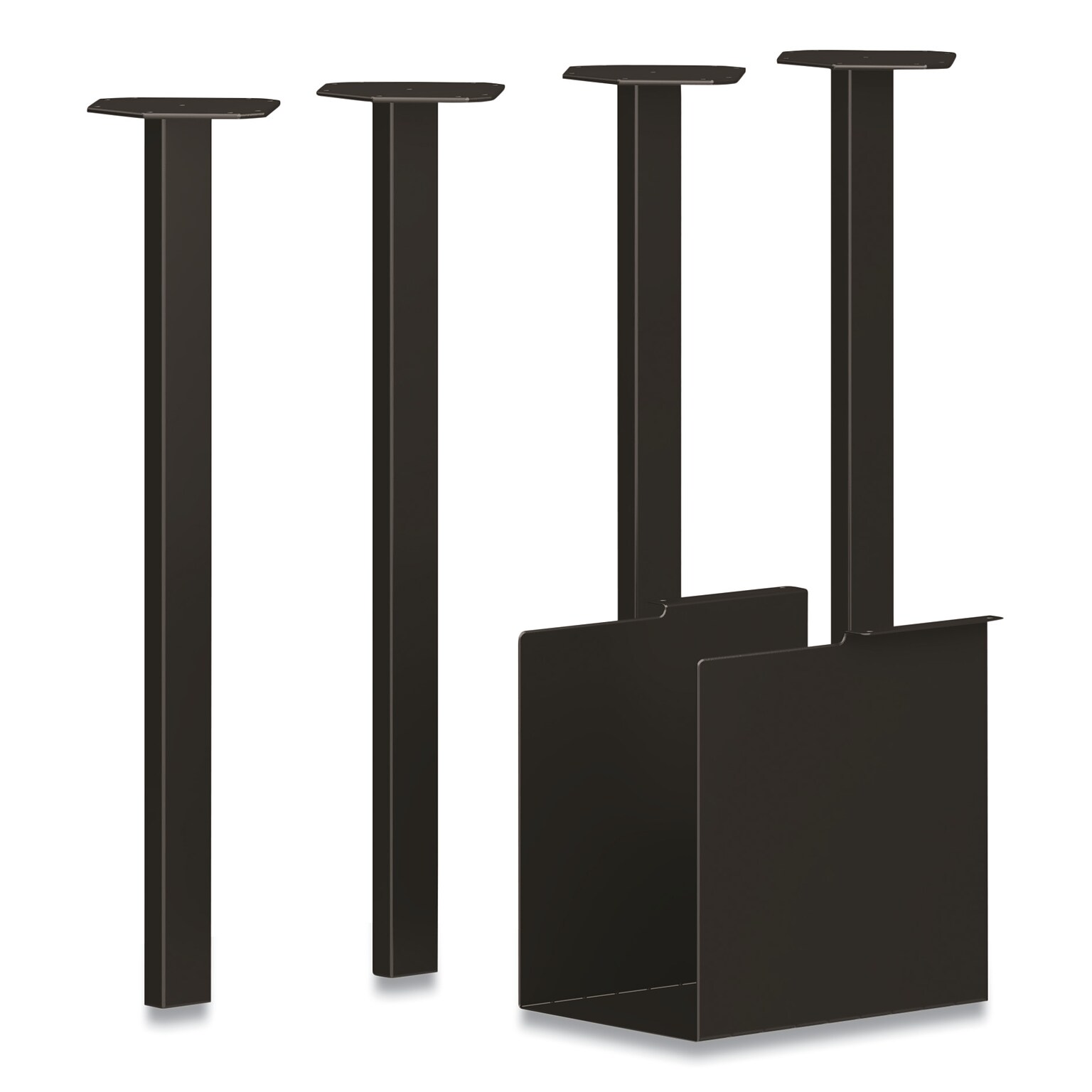 HON® Coze Table Legs, 5.75 x 28, Black, 4/Pack