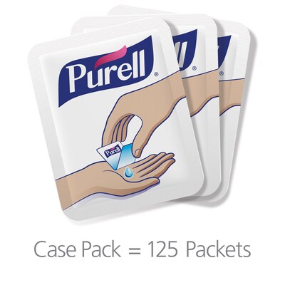 PURELL SINGLES Advanced Hand Sanitizer Single-Use Packets, 125/Box (9630-12-125CTNS)