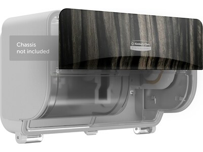 Kimberly-Clark Professional ICON Faceplate for Coreless Two-Roll Horizontal Toilet Paper Dispensers, Ebony Woodgrain (58832)