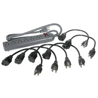 C2G 6 Outlet Surge Suppressor, 4 Cord, 270 Joules (35549)