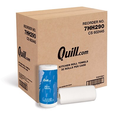 Quill Brand® Kitchen Paper Towels, 2-Ply, 85 Sheets/Roll, 30 Rolls/Carton (7HH290)