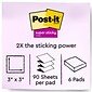 Post-it® Pop-Up Super Sticky Notes, 3 x 3, Playful Primaries Collection, 90 Sheets/Pad, 6 Pads/Pac