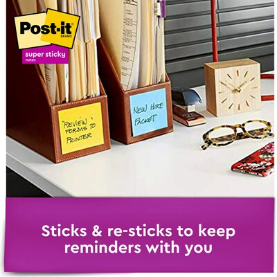 Post-it® Pop-Up Super Sticky Notes, 3" x 3", Playful Primaries Collection, 90 Sheets/Pad, 10 Pads/Pack (R330-10SSAN)