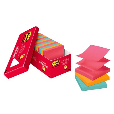 Post-it® Pop-up Notes, 3 x 3, Poptimistic Collection, 100 Sheets/Pad, 18 Pads/Cabinet Pack (R330-18CTCP)