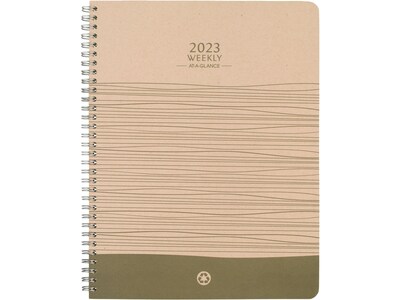 2023 AT-A-GLANCE Elevation Eco 8.5 x 11 Weekly & Monthly Planner, Kraft/Green (75-950R-11-23)