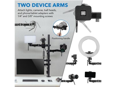 Mount-It! All-in-One Adjustable Studio Camera Setup Single Mount, Up to 32", Black (MI-481)