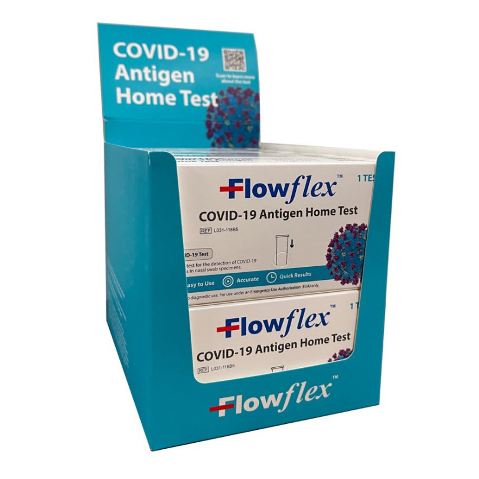 FlowFlex COVID-19 Antigen Rapid Home Test Kit, 20 Tests (TBN203236)