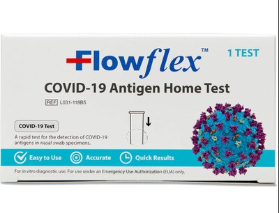 FlowFlex COVID-19 Antigen Rapid Home Test Kit, 20 Tests (TBN203236)