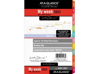2023 AT-A-GLANCE My Week 8.5 x 5.5 Weekly & Monthly Planner Refill, Multicolor (KD81-285Y-23)