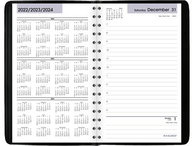 2023 AT-A-GLANCE DayMinder 5" x 8" Daily Appointment Book, Black (SK44-00-23)