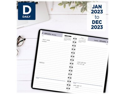 2023 AT-A-GLANCE DayMinder 5 x 8 Daily Planner, Black (SK46-00-23)