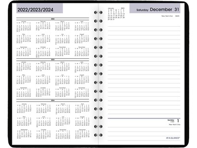 2023 AT-A-GLANCE DayMinder 5" x 8" Daily Planner, Black (SK46-00-23)