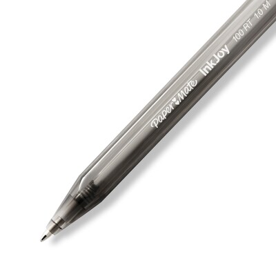 Paper Mate InkJoy 100 RT Retractable Ballpoint Pen, Medium Point, Black Ink, 20/Pack (1951395)