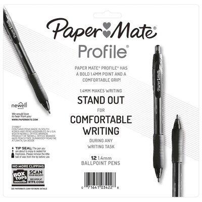 Paper Mate Write Bros. Ballpoint Pen, Medium Point, Black Ink, Dozen  (33311)