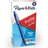 Blue Red NEW 3 x Papermate Silk-Writer GEL Ballpoint Pens Black