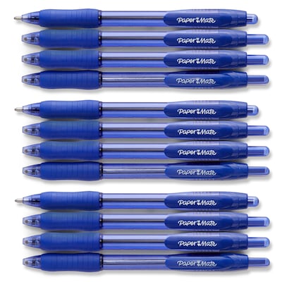 Paper Mate InkJoy 100 RT Retractable Ballpoint Pen, Medium Point, Blue Ink,  Doze