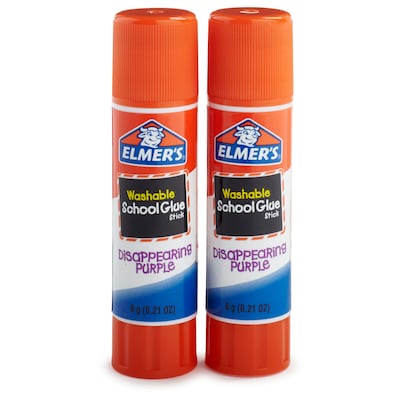 5 pk Elmer's Nontoxic School Glue goes on Purple Dries Clear Washable 4oz  each