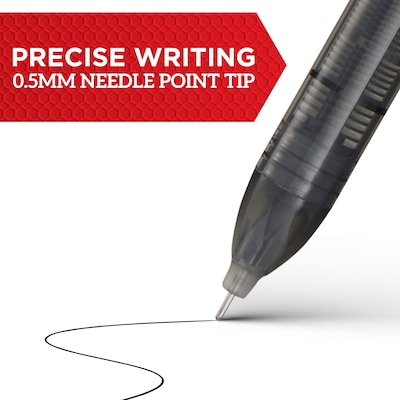 Sharpie Rollerball Pen, Needle Point  Precision Pen, Black Ink, Dozen (2093225)