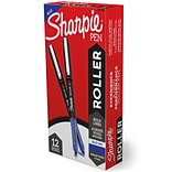 Sharpie Rollerball Pen, Arrow Point (0.7mm) Pen for Bold Lines, Blue Ink, 12 Count
