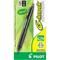 Pilot G-Knock BeGreen Retractable Gel Pens, Fine Point, Black Ink, Dozen (31506)