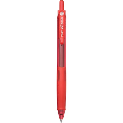 Pilot G-Knock BeGreen Retractable Gel Pens, Fine Point, Red Ink, Dozen (31508)