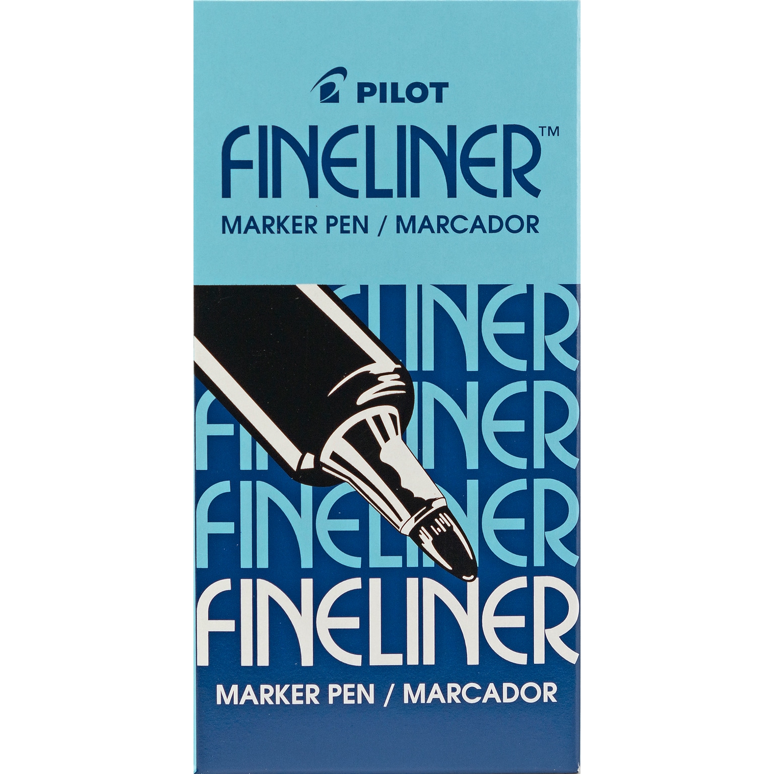 Pilot Fineliner Marker Pens, Fine Point, Blue Ink, Dozen (11014)