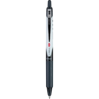 Pilot VBall RT Retractable Rollerball Pens, Extra Fine Point, Black Ink, Dozen (26106)