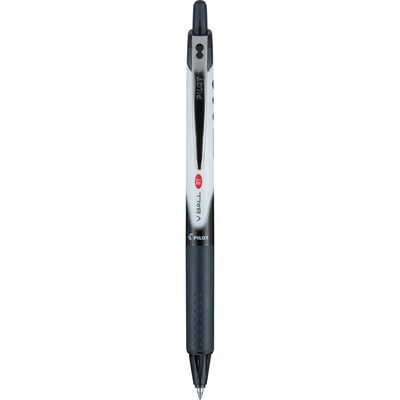 Pilot VBall RT Retractable Rollerball Pens, Extra Fine Point, Black Ink, Dozen (26106)