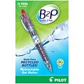 Pilot B2P Bottle 2 Pen Retractable Gel Pens, Fine Point, Red Ink, Dozen (31602)
