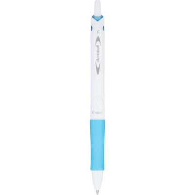 Pilot Acroball PureWhite Advanced Ink Retractable Ballpoint Pens, 0.7 mm, Fine Point, Black Ink, Dozen (31850)
