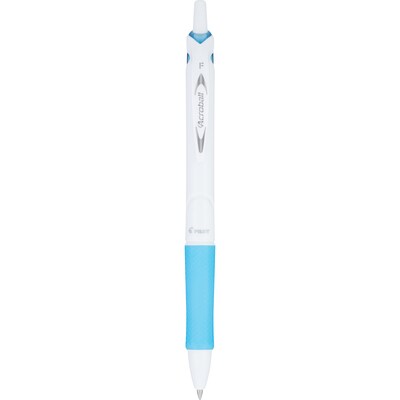 Pilot Acroball PureWhite Advanced Ink Retractable Ballpoint Pens, 0.7 mm, Fine Point, Black Ink, Doz