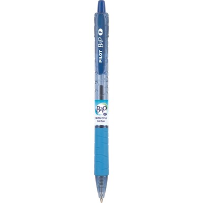 Pilot B2P Bottle 2 Pen Retractable Ballpoint Pens, Fine Point, Blue Ink, Dozen (34601)