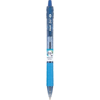 Pilot B2P Bottle 2 Pen Retractable Ballpoint Pens, Medium Point, Blue Ink, Dozen (34801)