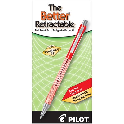 Pilot Better Retractable Ballpoint Pens, Medium Point, Red Ink, Dozen (30007)