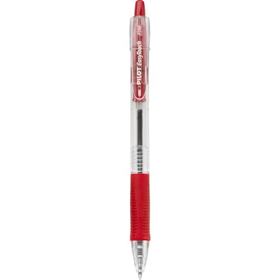 Pilot EasyTouch Retractable Ballpoint Pens, Fine Point, Red Ink, Dozen (32212)