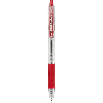 Pilot EasyTouch Retractable Ballpoint Pens, Fine Point, Red Ink, Dozen (32212)