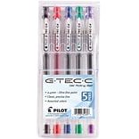 Pilot G-Tec-C Gel Pens, Ultra Fine Point, Assorted Ink, 5/Pack (35480)