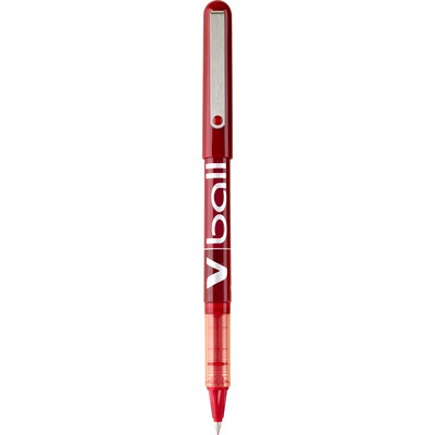 Pilot VBall Rollerball Pens, Extra Fine Point, Red Ink, Dozen (35202)