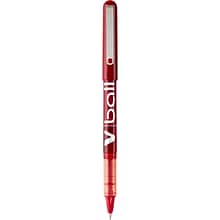 Pilot VBall Rollerball Pens, Extra Fine Point, Red Ink, Dozen (35202)