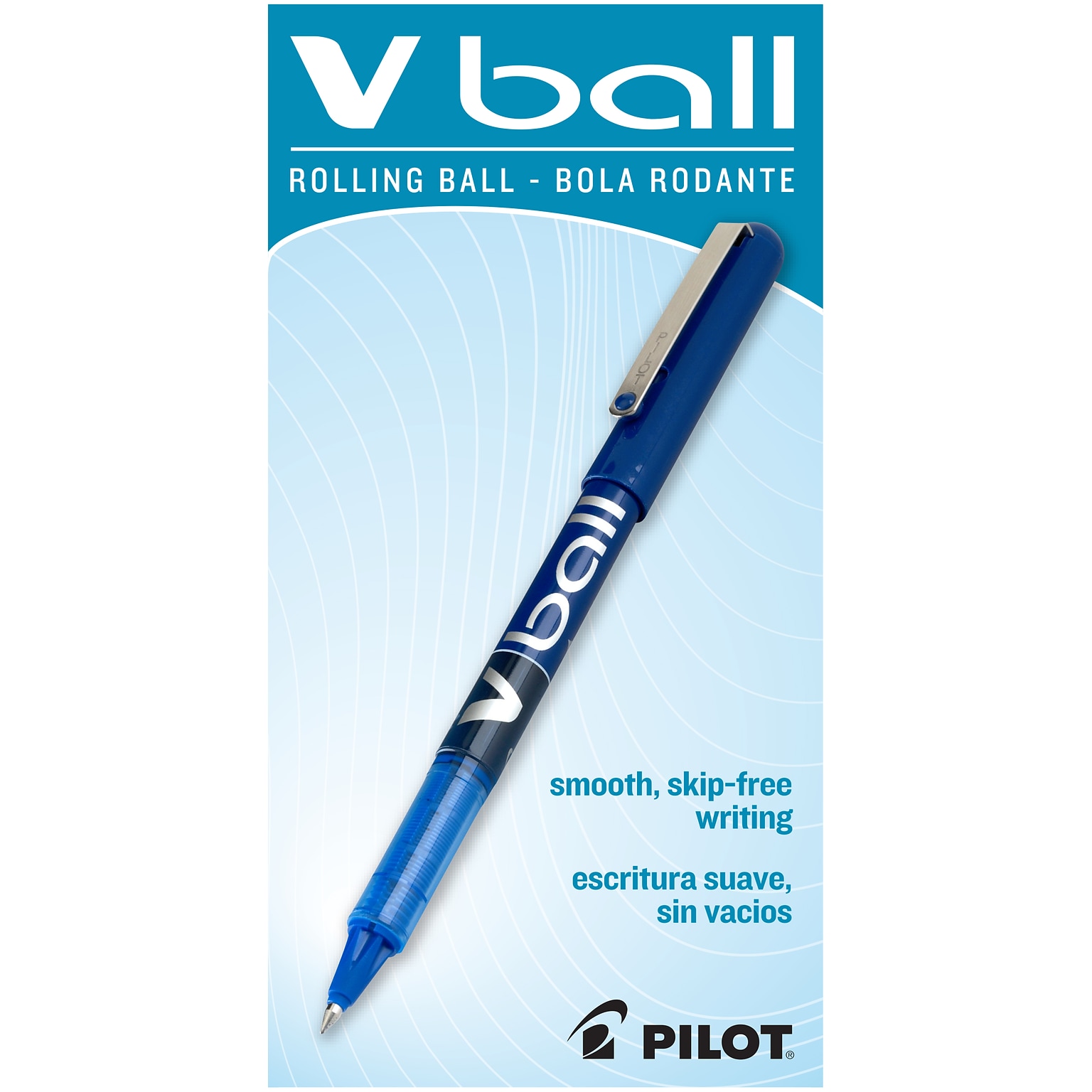 Pilot VBall Rollerball Pens, Extra Fine Point, Blue Ink, Dozen (35201)